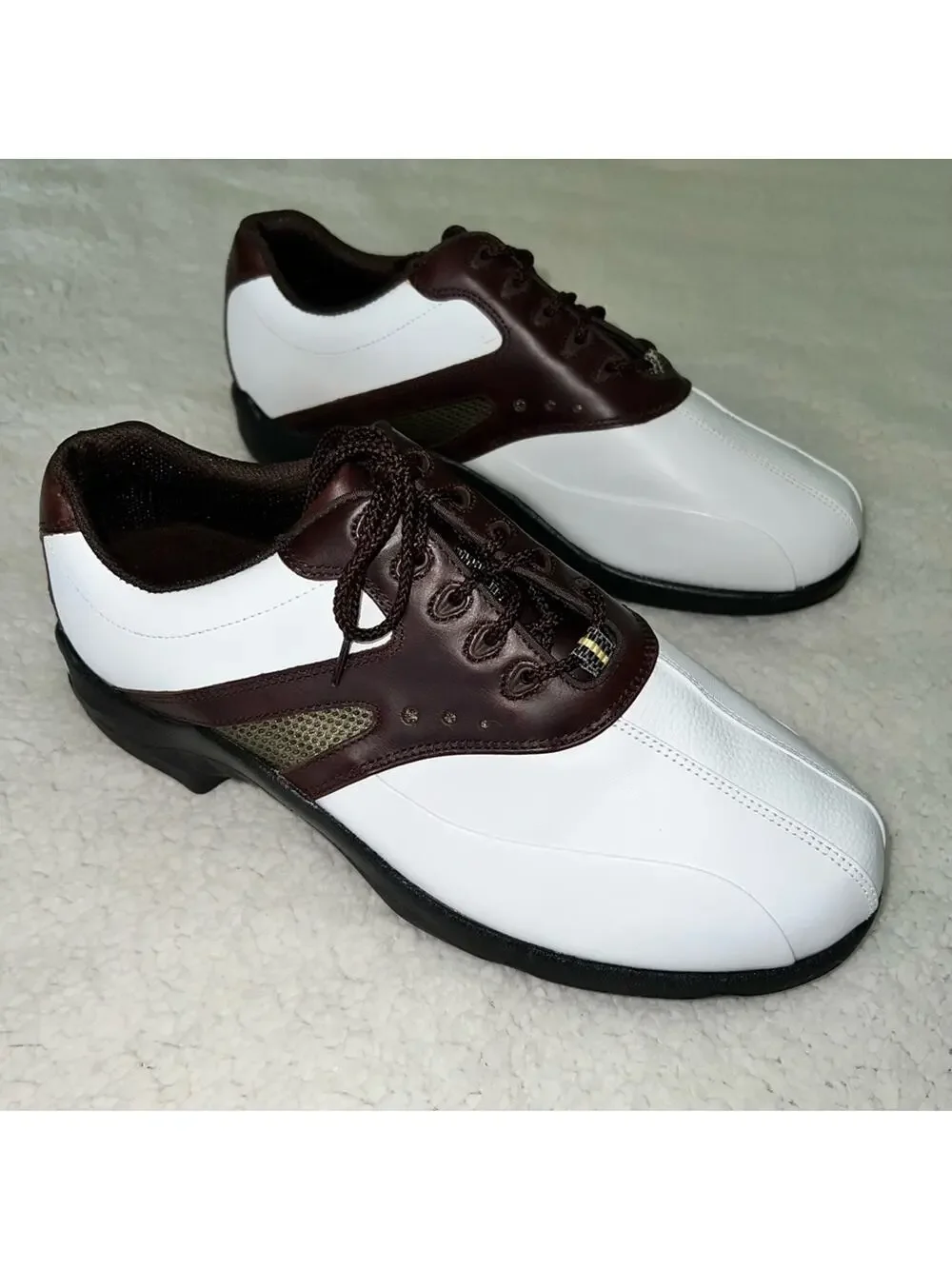 Footjoy Super Lites White/Brown - size 10‎
